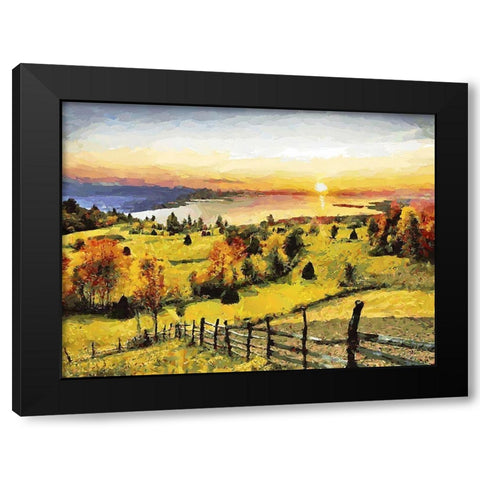 Sunset on the Lake Black Modern Wood Framed Art Print by Medeiros, Celito
