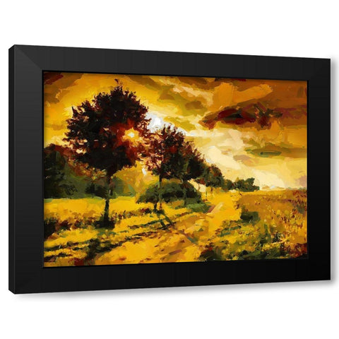 Sunset Behind the Trees Black Modern Wood Framed Art Print with Double Matting by Medeiros, Celito