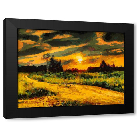 Sunset Behind the Trees II Black Modern Wood Framed Art Print with Double Matting by Medeiros, Celito