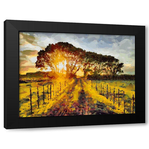 Nice Sunset Black Modern Wood Framed Art Print by Medeiros, Celito