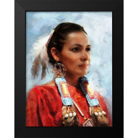 Indian Girl II Black Modern Wood Framed Art Print by Medeiros, Celito