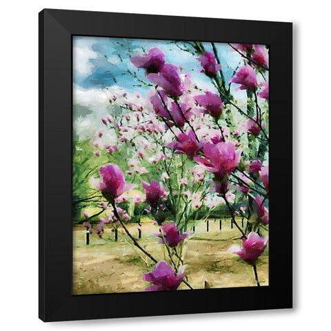 Magnolia Tree Black Modern Wood Framed Art Print by Medeiros, Celito