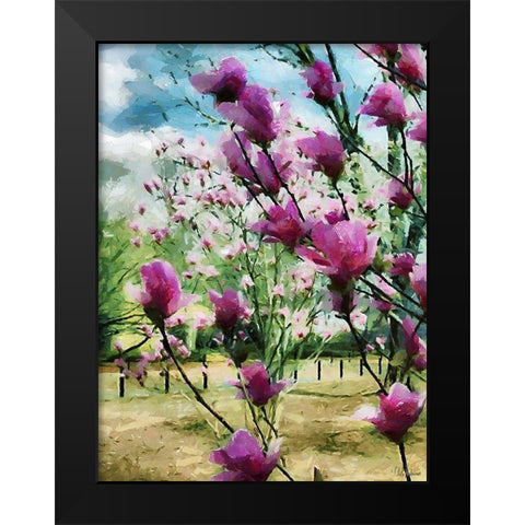 Magnolia Tree Black Modern Wood Framed Art Print by Medeiros, Celito