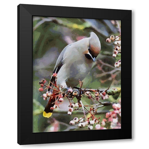 White Bird Black Modern Wood Framed Art Print with Double Matting by Medeiros, Celito