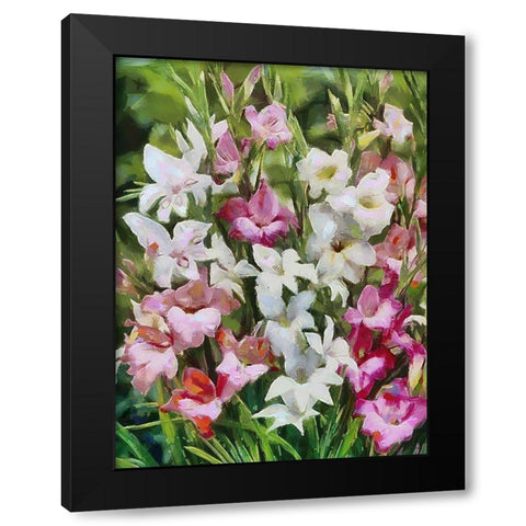 Gladiolus II Black Modern Wood Framed Art Print with Double Matting by Medeiros, Celito