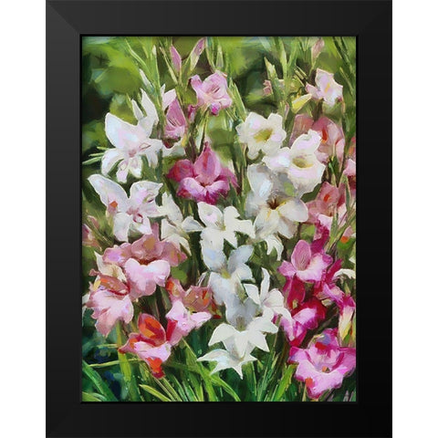 Gladiolus II Black Modern Wood Framed Art Print by Medeiros, Celito