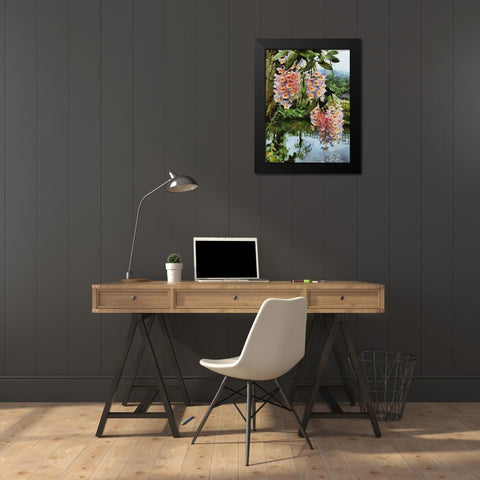 Blooming Tropical Tree II Black Modern Wood Framed Art Print by Medeiros, Celito