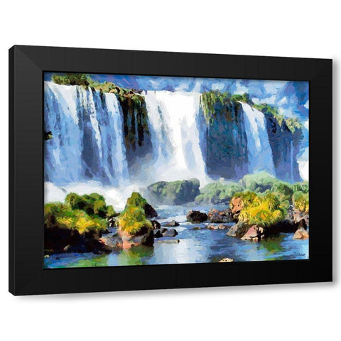 Iguazu Waterfalls II Black Modern Wood Framed Art Print by Medeiros, Celito