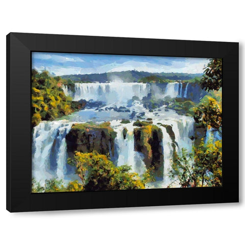 Iguazu Waterfalls III Black Modern Wood Framed Art Print with Double Matting by Medeiros, Celito