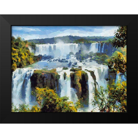 Iguazu Waterfalls III Black Modern Wood Framed Art Print by Medeiros, Celito