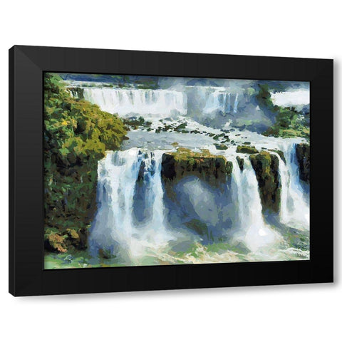 Iguazu Waterfalls IV Black Modern Wood Framed Art Print by Medeiros, Celito