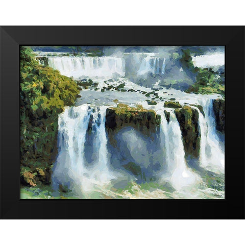 Iguazu Waterfalls IV Black Modern Wood Framed Art Print by Medeiros, Celito