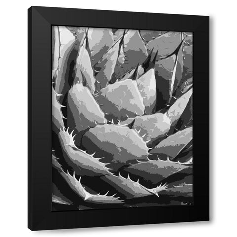 Leaves BW5 Black Modern Wood Framed Art Print by Medeiros, Celito