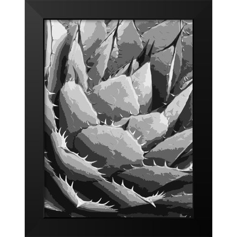 Leaves BW5 Black Modern Wood Framed Art Print by Medeiros, Celito