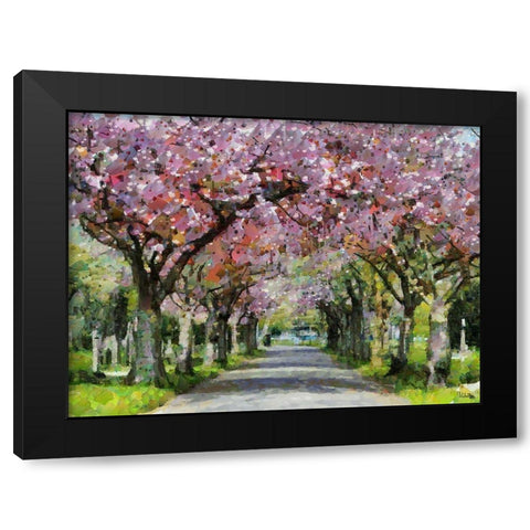 Paradise Road II Black Modern Wood Framed Art Print with Double Matting by Medeiros, Celito
