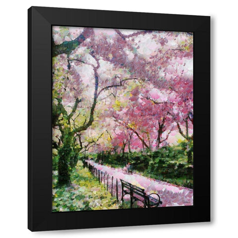 Path in the Park  Black Modern Wood Framed Art Print by Medeiros, Celito