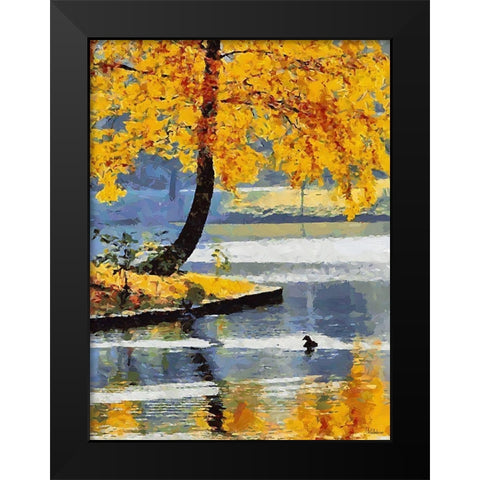 Autumn Lake Black Modern Wood Framed Art Print by Medeiros, Celito
