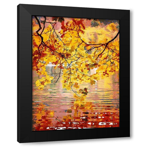 Branch over Water Black Modern Wood Framed Art Print with Double Matting by Medeiros, Celito
