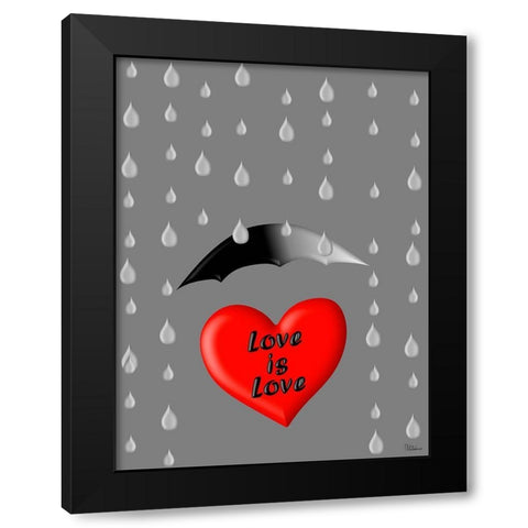 Love is Love Black Modern Wood Framed Art Print by Medeiros, Celito