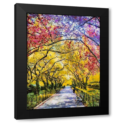 Park Bench Black Modern Wood Framed Art Print by Medeiros, Celito