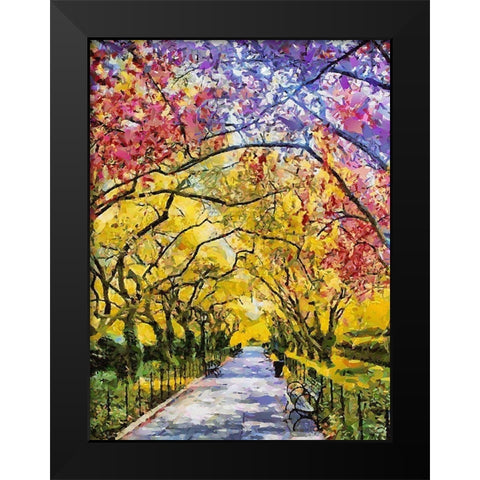 Park Bench Black Modern Wood Framed Art Print by Medeiros, Celito