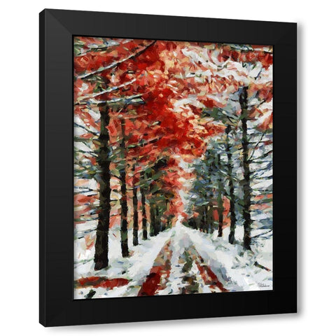 Winter Road Black Modern Wood Framed Art Print by Medeiros, Celito