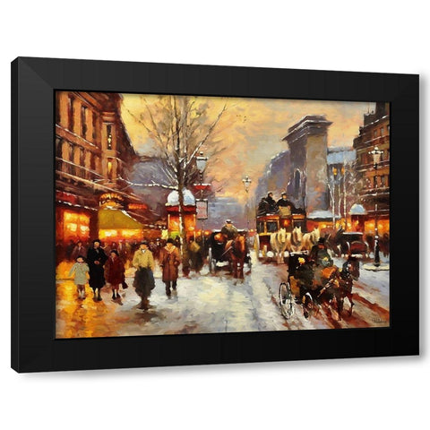 Romantic Paris VII Black Modern Wood Framed Art Print by Medeiros, Celito