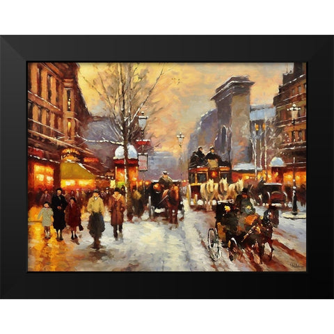 Romantic Paris VII Black Modern Wood Framed Art Print by Medeiros, Celito