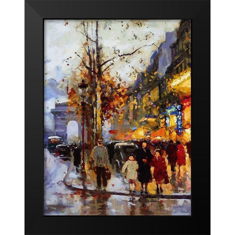 Romantic Paris VIII Black Modern Wood Framed Art Print by Medeiros, Celito
