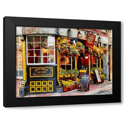 Green Dragon Tavern Black Modern Wood Framed Art Print with Double Matting by Medeiros, Celito