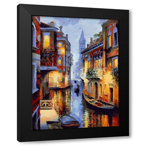 Beautiful Venice Black Modern Wood Framed Art Print by Medeiros, Celito