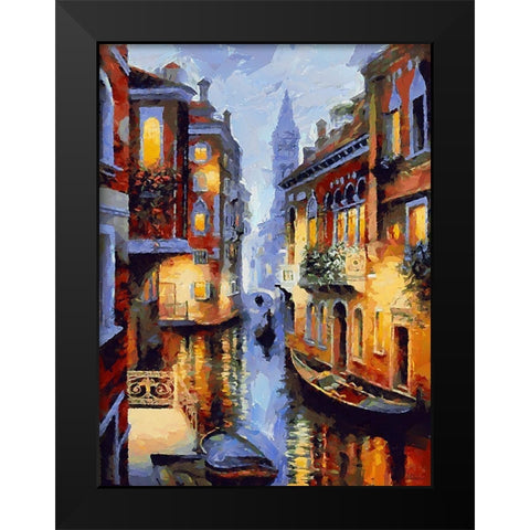 Beautiful Venice Black Modern Wood Framed Art Print by Medeiros, Celito