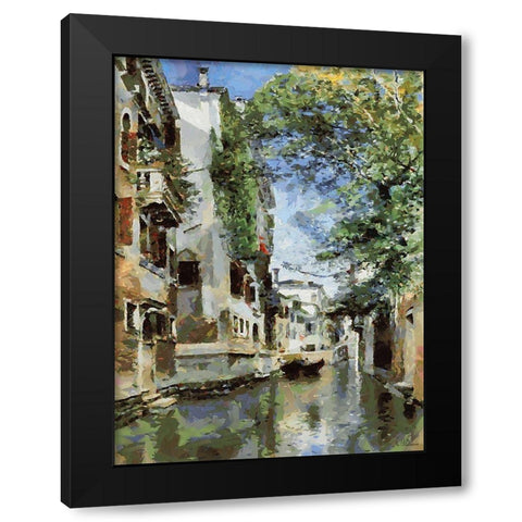 Venice Memmories IV Black Modern Wood Framed Art Print with Double Matting by Medeiros, Celito
