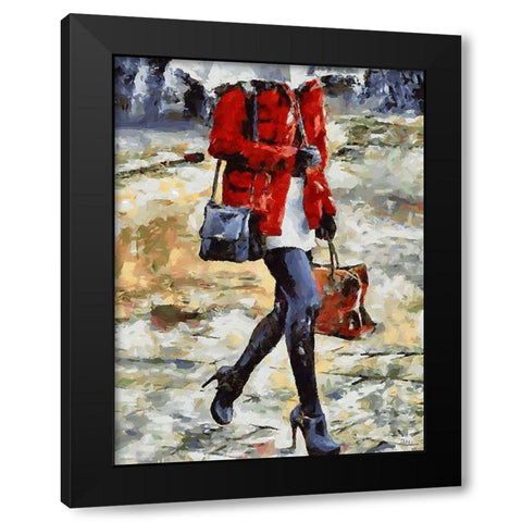 Young Fasshion I Black Modern Wood Framed Art Print by Medeiros, Celito