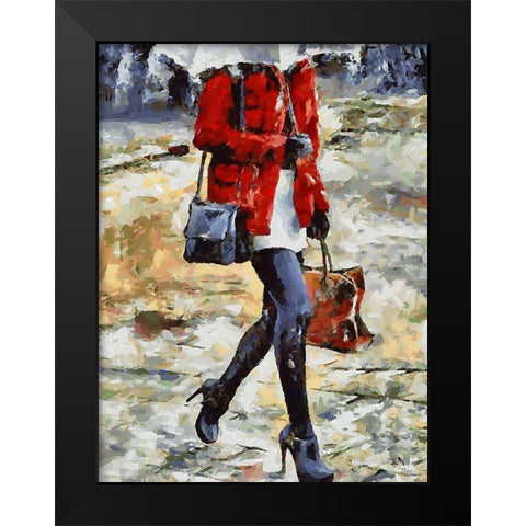 Young Fasshion I Black Modern Wood Framed Art Print by Medeiros, Celito