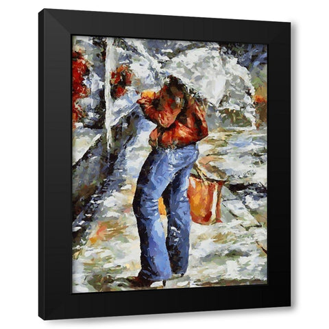Young Fasshion II Black Modern Wood Framed Art Print by Medeiros, Celito
