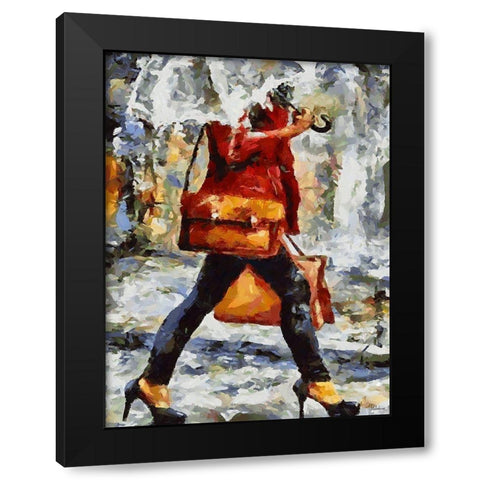 Young Fasshion III Black Modern Wood Framed Art Print by Medeiros, Celito