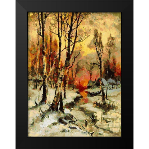 Sunset in Winter Black Modern Wood Framed Art Print by Medeiros, Celito