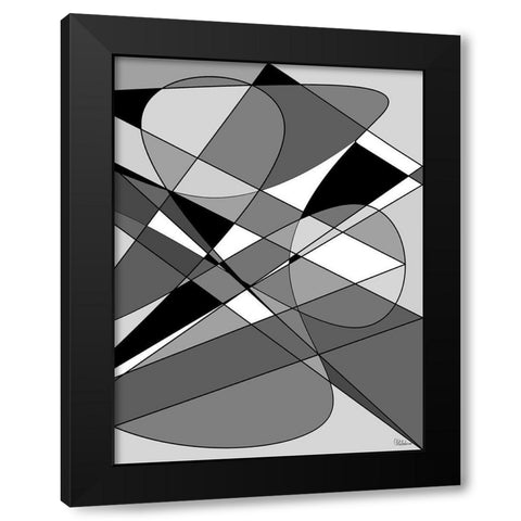 Abstract BW53 Black Modern Wood Framed Art Print by Medeiros, Celito