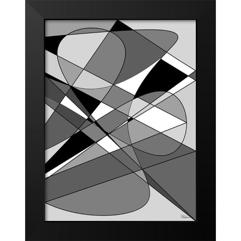Abstract BW53 Black Modern Wood Framed Art Print by Medeiros, Celito