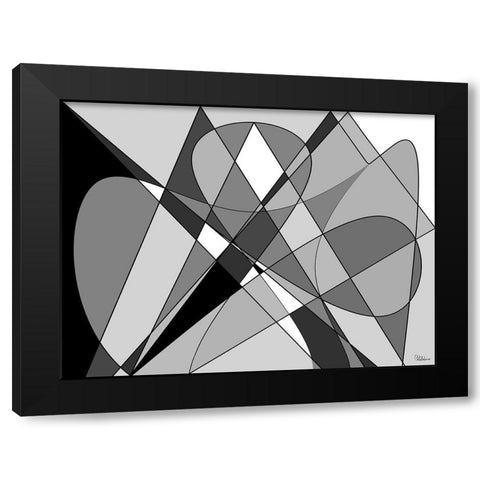 Abstract BW54 Black Modern Wood Framed Art Print with Double Matting by Medeiros, Celito
