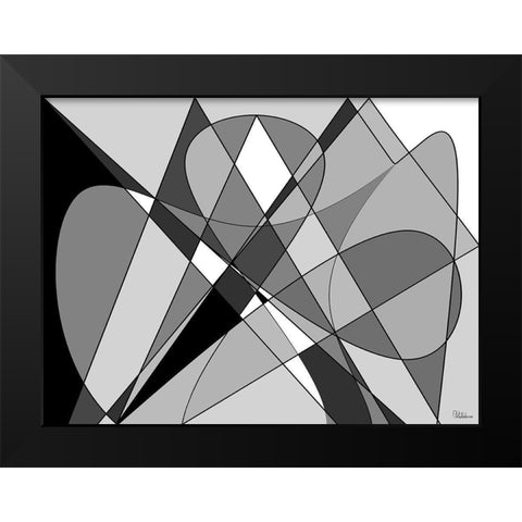 Abstract BW54 Black Modern Wood Framed Art Print by Medeiros, Celito