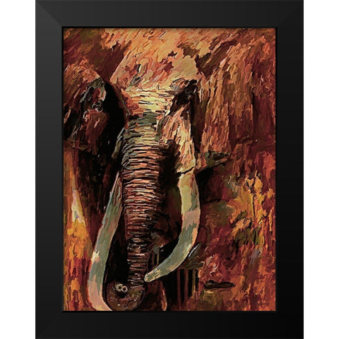 An Old Elephant Black Modern Wood Framed Art Print by Medeiros, Celito