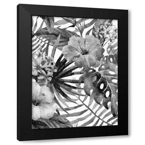 Leaves BW7 Black Modern Wood Framed Art Print by Medeiros, Celito