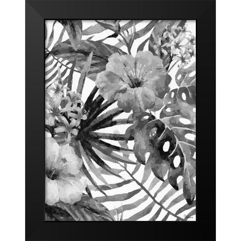 Leaves BW7 Black Modern Wood Framed Art Print by Medeiros, Celito