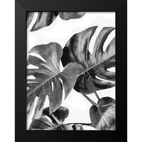 Leaves BW8 Black Modern Wood Framed Art Print by Medeiros, Celito