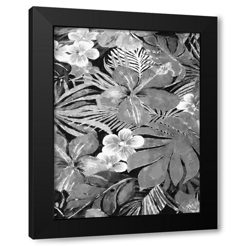 Leaves BW10 Black Modern Wood Framed Art Print by Medeiros, Celito