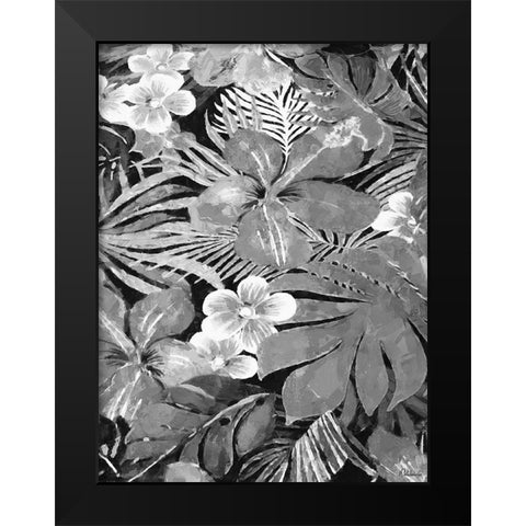 Leaves BW10 Black Modern Wood Framed Art Print by Medeiros, Celito