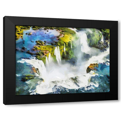 Iguazu Waterfalls Black Modern Wood Framed Art Print by Medeiros, Celito