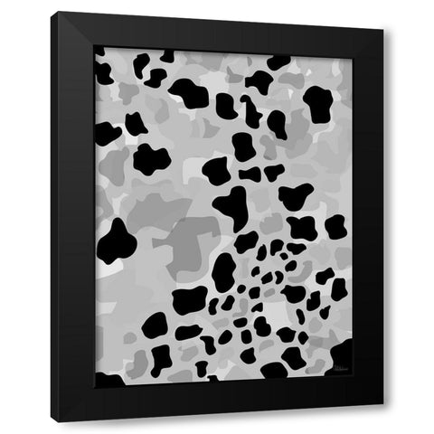 Abstract BW53 Black Modern Wood Framed Art Print with Double Matting by Medeiros, Celito